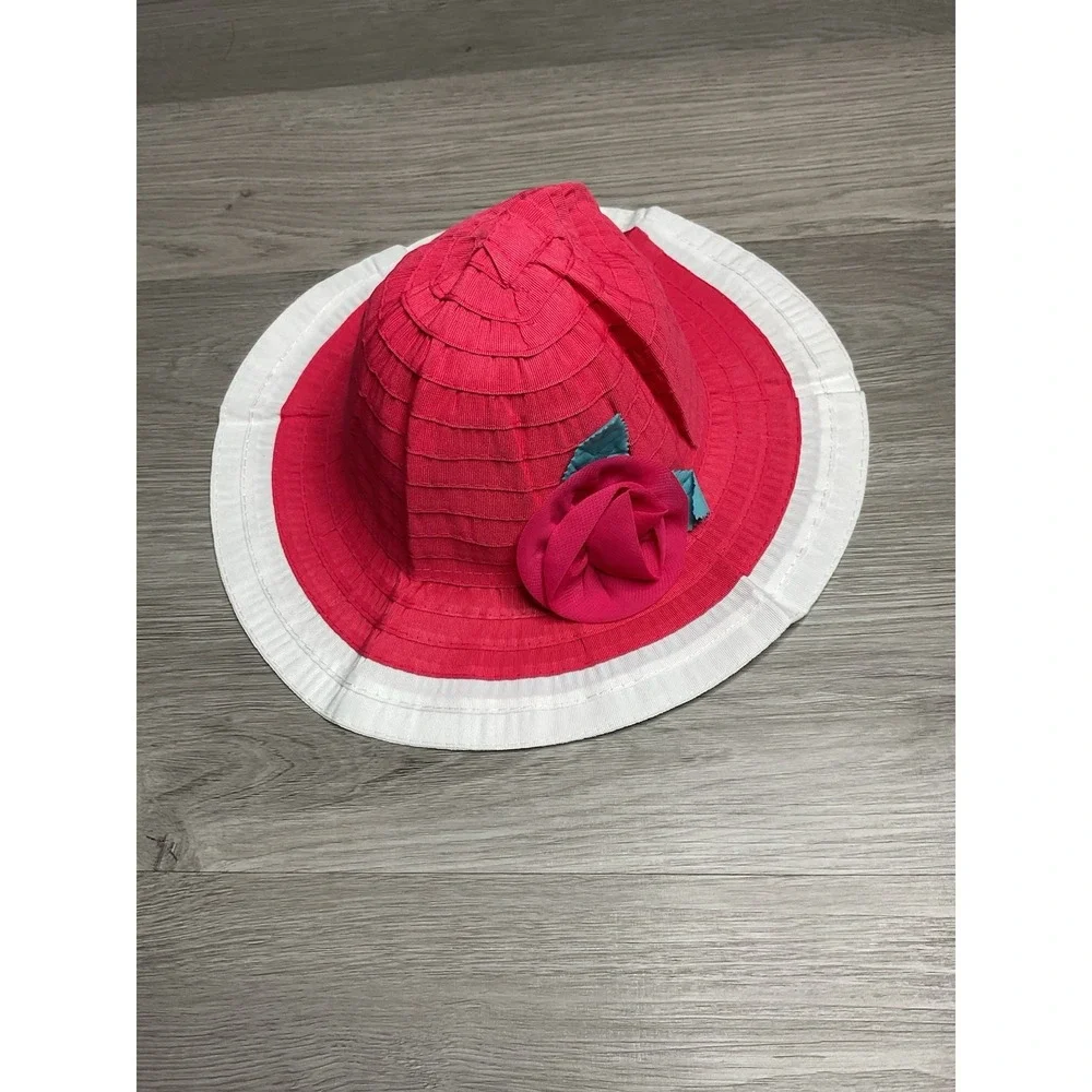 New Gymboree Infant Girl Coral Flower Ribbon Hat Size 12-24 months‎